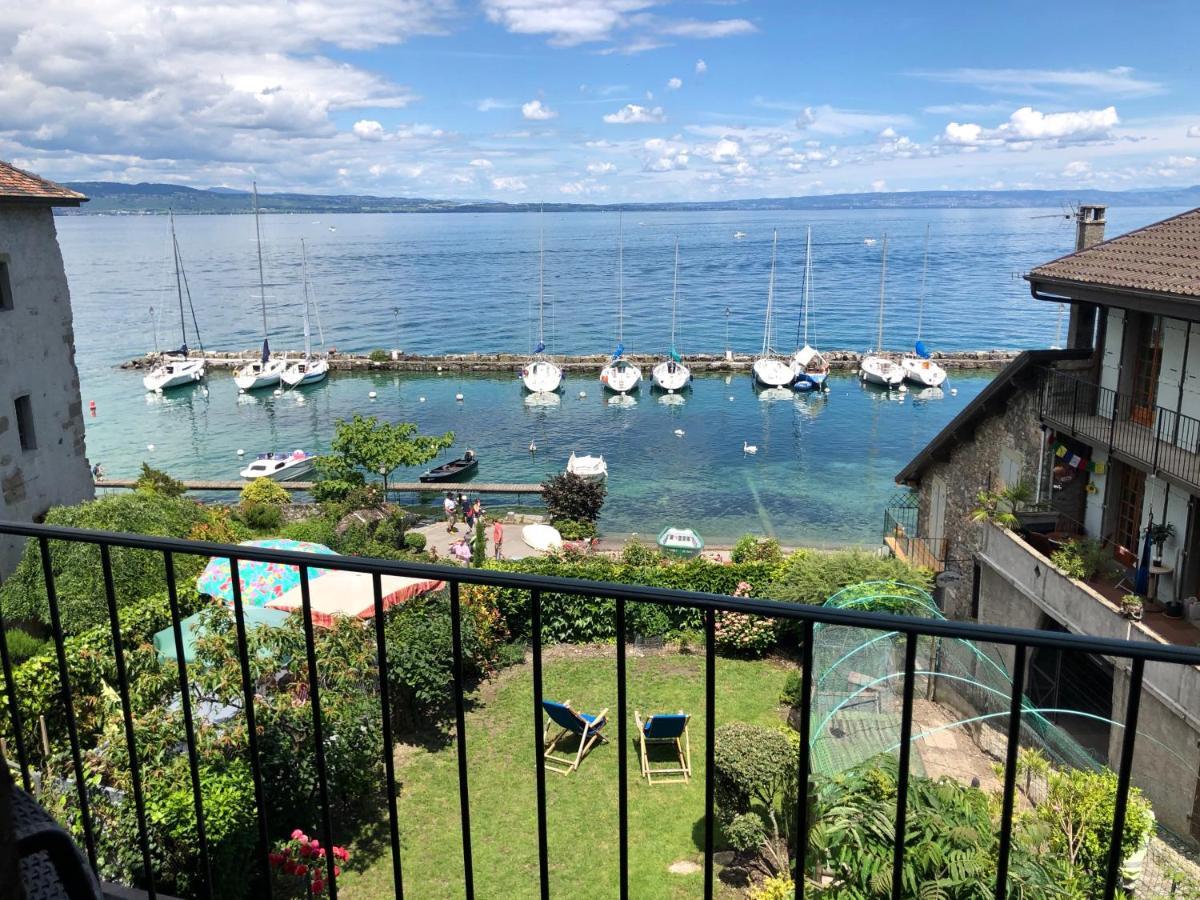 A Room With A View - Maisonnette Dans Bourg Medieval Au Bord Du Lac Leman Yvoire Eksteriør bilde